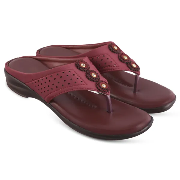 Maroon_Casual_Toe-Post_Sandals