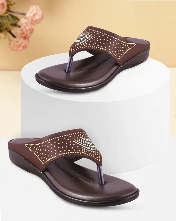 Maroon_Embellished_Flat_Sandals