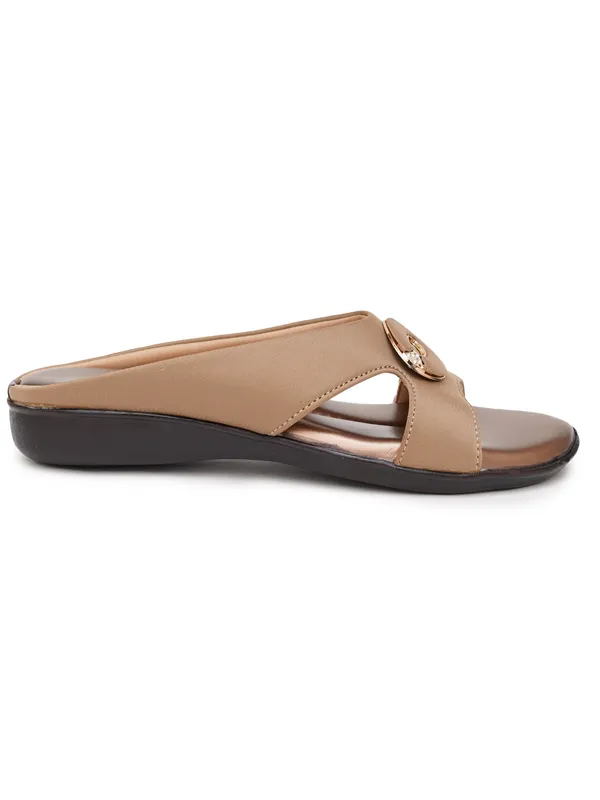 Tan_Synthetic_Wedge_Sandals