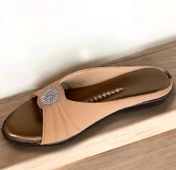 Tan_Open_Toe_Flat_Sandals