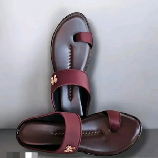 Maroon_Flat_Slip-On_Sandals