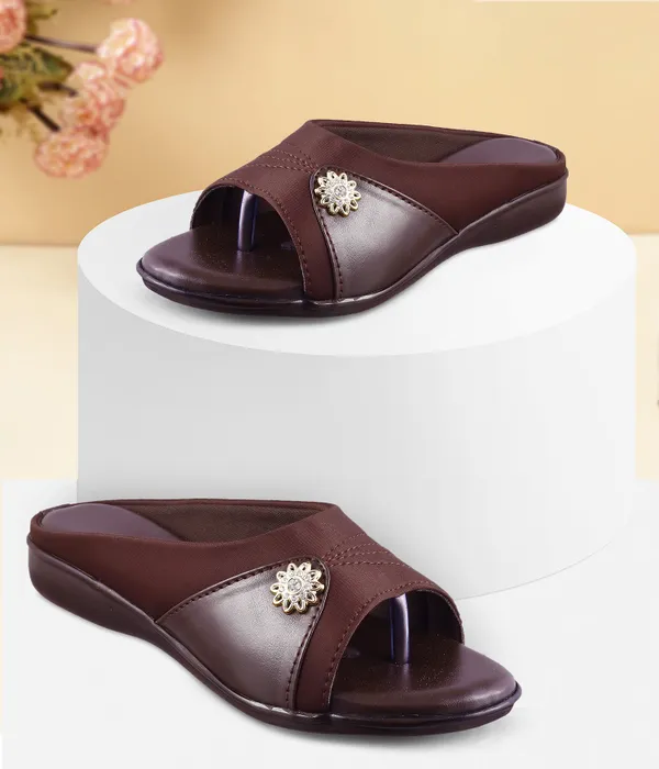 Brown_Faux_Leather_Slip-On_Sandals