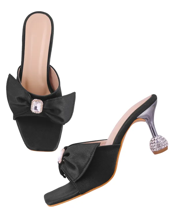Black_Satin_Bow_Heeled_Mules