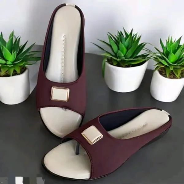 Maroon_Open_Toe_Slip_On_Sandals