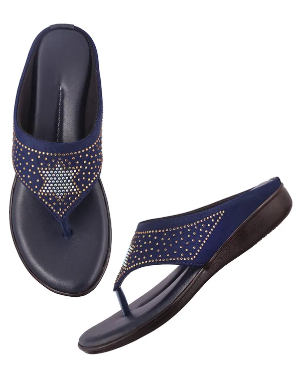 Navy_Embellished_Flat_Sandals