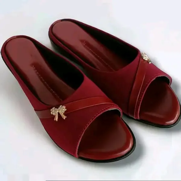 Maroon_Slip-On_Flat_Sandals