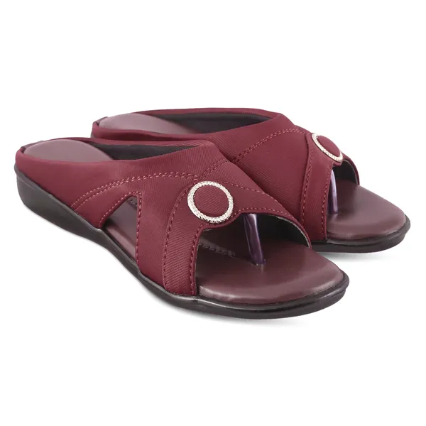 Maroon_Synthetic_Slip-On_Sandals
