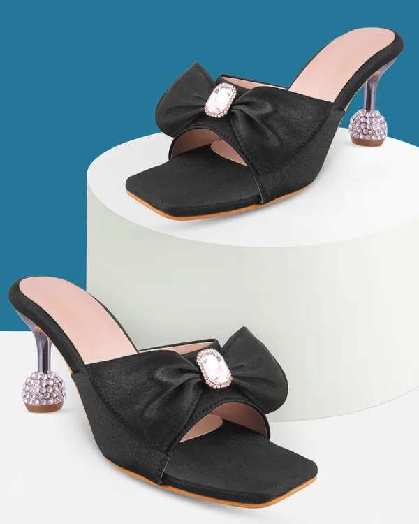 Black_Satin_Bow_Heeled_Mules