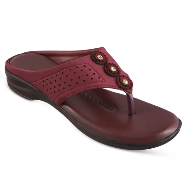 Maroon_Casual_Toe-Post_Sandals