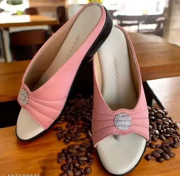 Pink_Embellished_Flat_Sandals