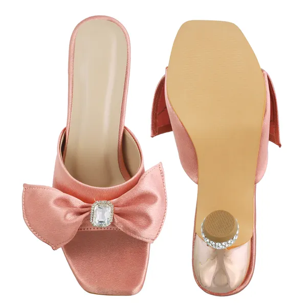 Pink_Satin_Bow_Heeled_Mules