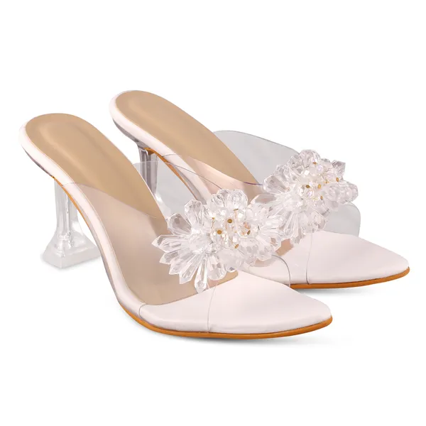 White_Floral_Embellished_High_Heel_Mules