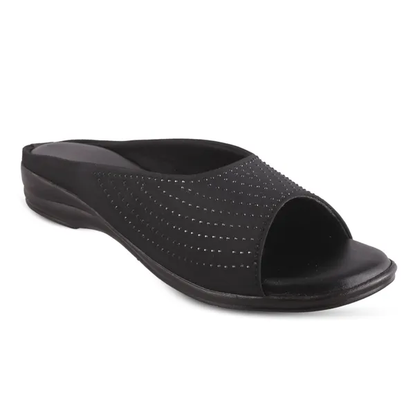 Black_Slip-On_Open_Toe_Flat_Sandals