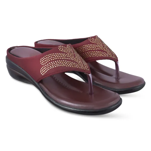 Maroon_Embellished_Wedge_Sandals