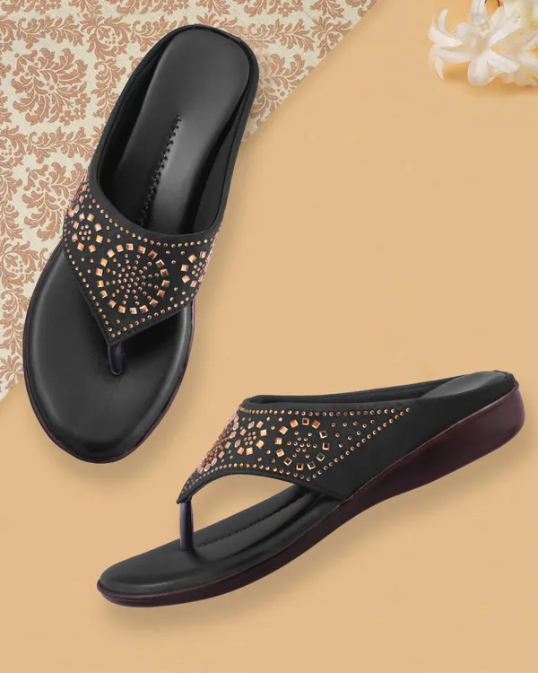 Black_Embellished_Flat_Sandals