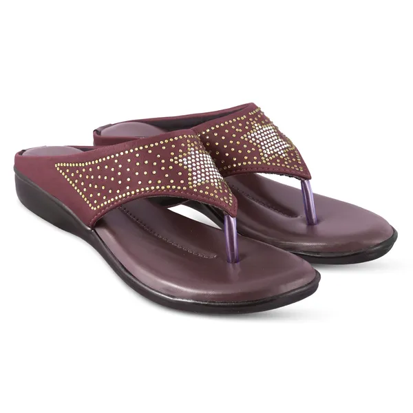 Maroon_Embellished_Flat_Sandals