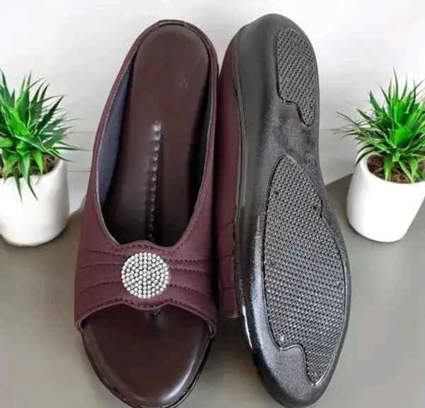 Maroon_Slip-On_Embellished_Flat_Sandals