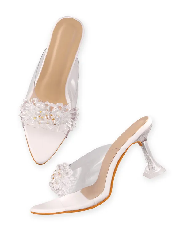 White_Floral_Embellished_High_Heel_Mules