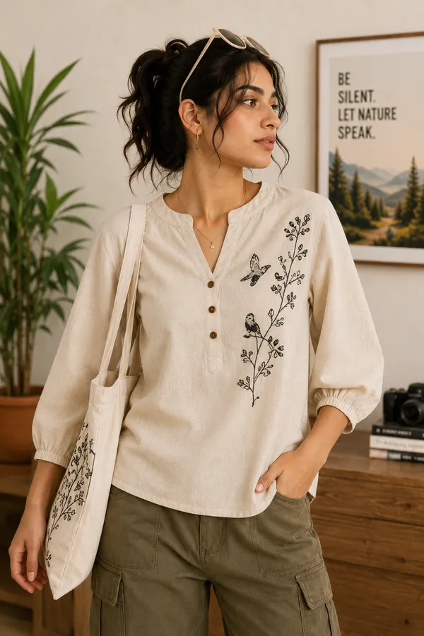 Warm_Beige_Cotton_Top_For_Women