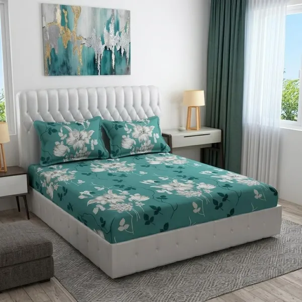 Floral_Print_Bedsheet_Set_With_Pillowcases
