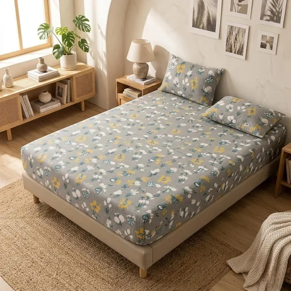 Fitted_Bedsheet_With_Pillow_Covers_Cotton