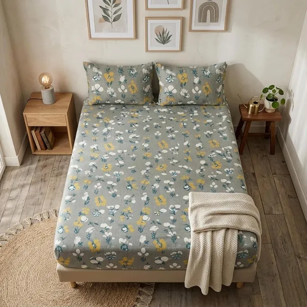 Fitted_Bedsheet_With_Pillow_Covers_Cotton