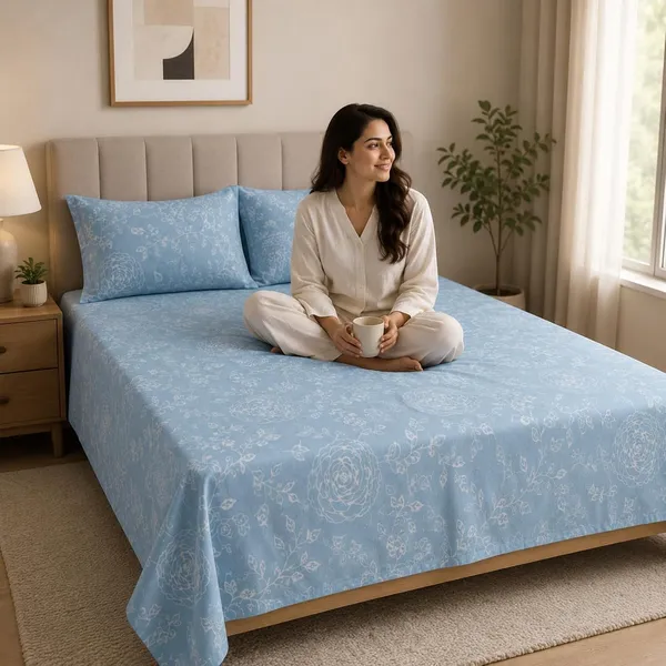 Glace_Cotton_King_Sky_Blue_Floral_Print_Double_Bedsheet