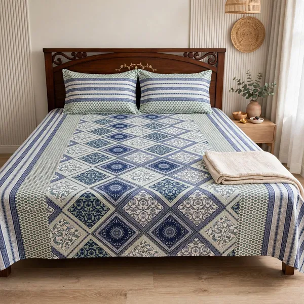 Indigo_Blue_Diamond_Mosaic_Bedsheet_Set_–_Traditional_Geometric_Block_Print_Cotton_Blend_Bedding_with_Pillow_Covers_____
