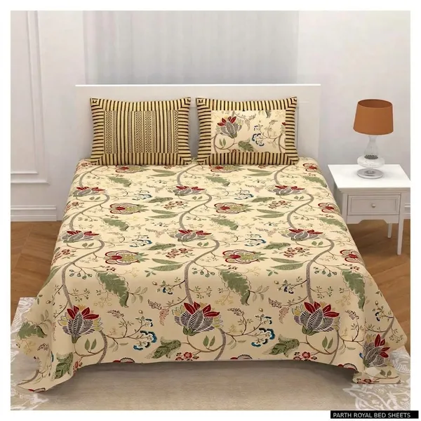 Parth_Royal_Pure_Cotton_King_Size_Double_Bedsheet_–_Floral_Printed,_100_×_108_Inches__