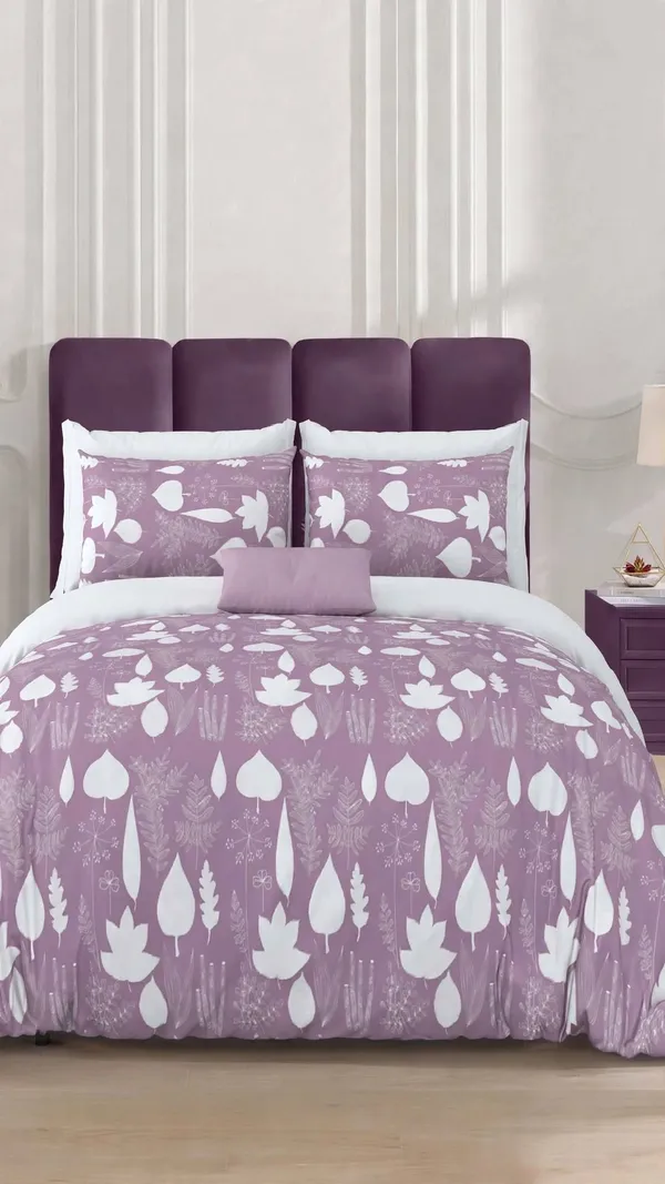 Parth_Royal_Living_Dusty_Lavender_Botanical_Printed_Double_Bedsheet_with_2_Pillow_Covers_|_White_Leaf_&_Floral_Print_|_Elegant_Modern_Bedroom_Bedsheet