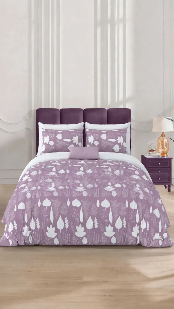 Parth_Royal_Living_Dusty_Lavender_Botanical_Printed_Double_Bedsheet_with_2_Pillow_Covers_|_White_Leaf_&_Floral_Print_|_Elegant_Modern_Bedroom_Bedsheet