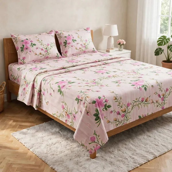 Pink_Blossom_Floral_Double_Bedsheet_