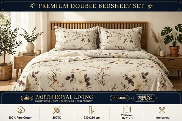 Prime_Pure_Cotton_Double_Bedsheet_Set_-_Vintage_Beige_Floral_(200TC)