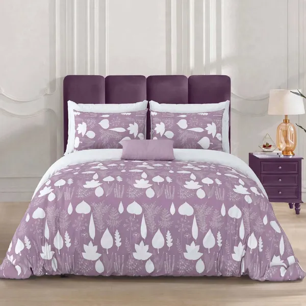 Parth_Royal_Living_Dusty_Lavender_Botanical_Printed_Double_Bedsheet_with_2_Pillow_Covers_|_White_Leaf_&_Floral_Print_|_Elegant_Modern_Bedroom_Bedsheet