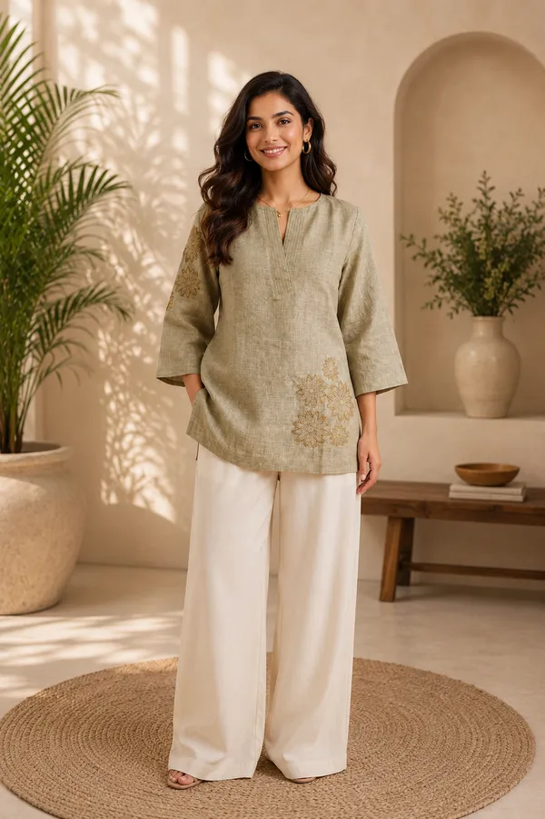 Sage_Linen_Cotton_Straight_Kurta_For_Women