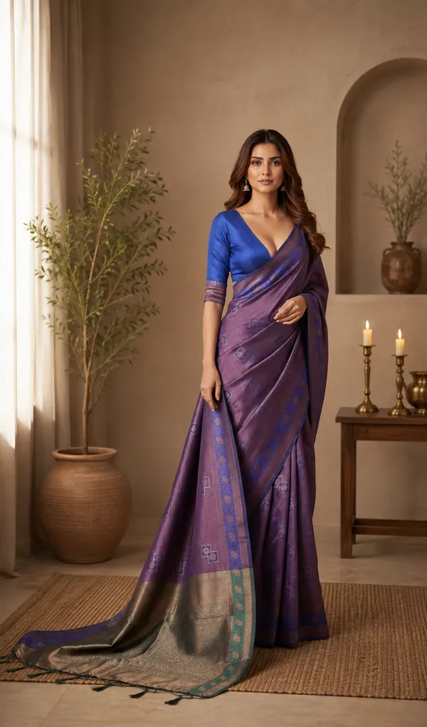 Purple_Banarasi_Silk_Woven_Saree_For_Women