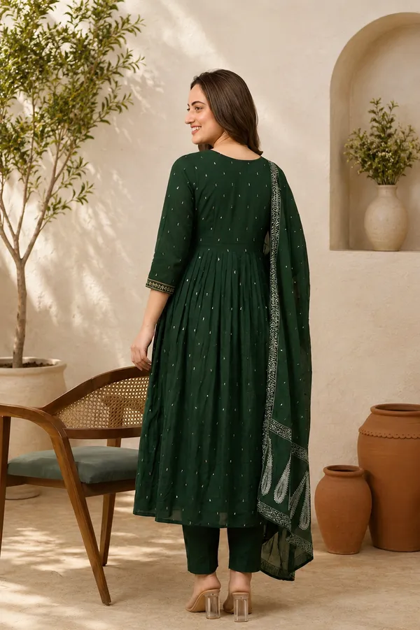 Green_Cotton_Embroidered_Anarkali_Suit_Set_For_Women