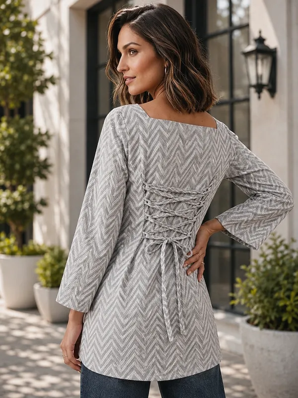 Grey_Cotton_Relaxed_Fit_Chevron_Print_Tunic_For_Women