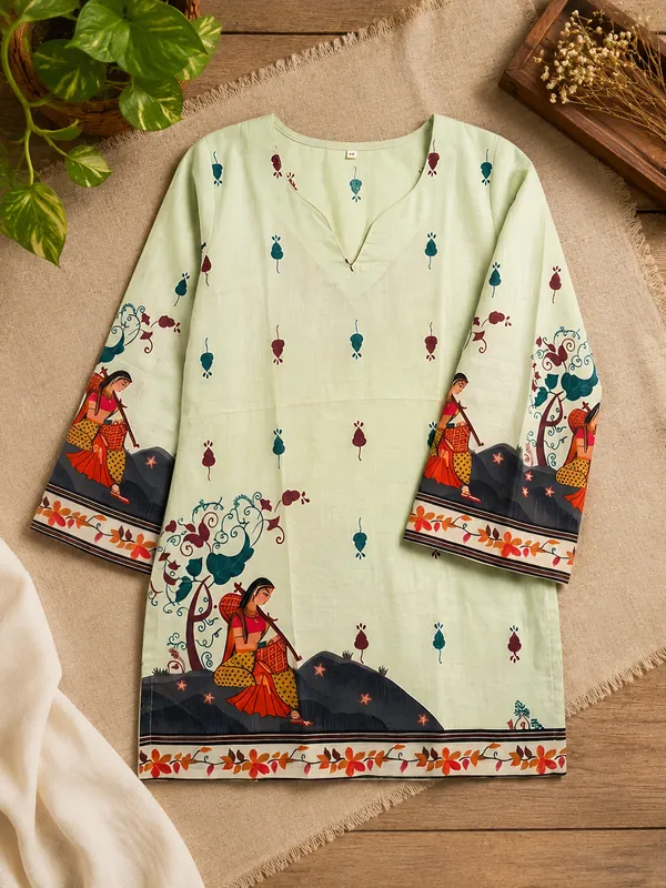 Cream_Cotton_Straight_Printed_Kurti_For_Women