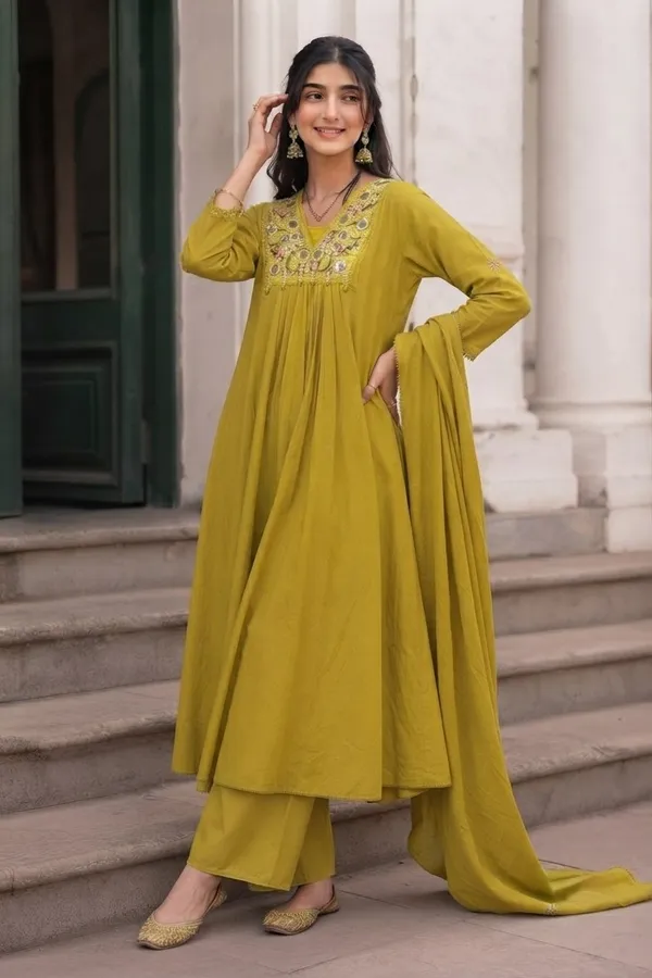 Mustard_Embroidered_Anarkali_Suit_Set_for_Women