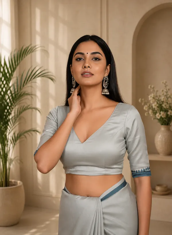 Grey_Manipuri_Kalam_Blue_Border_Saree_For_Women
