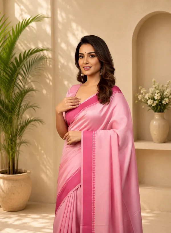 Pink_Manipuri_Kalam_Solid_Border_Saree_For_Women