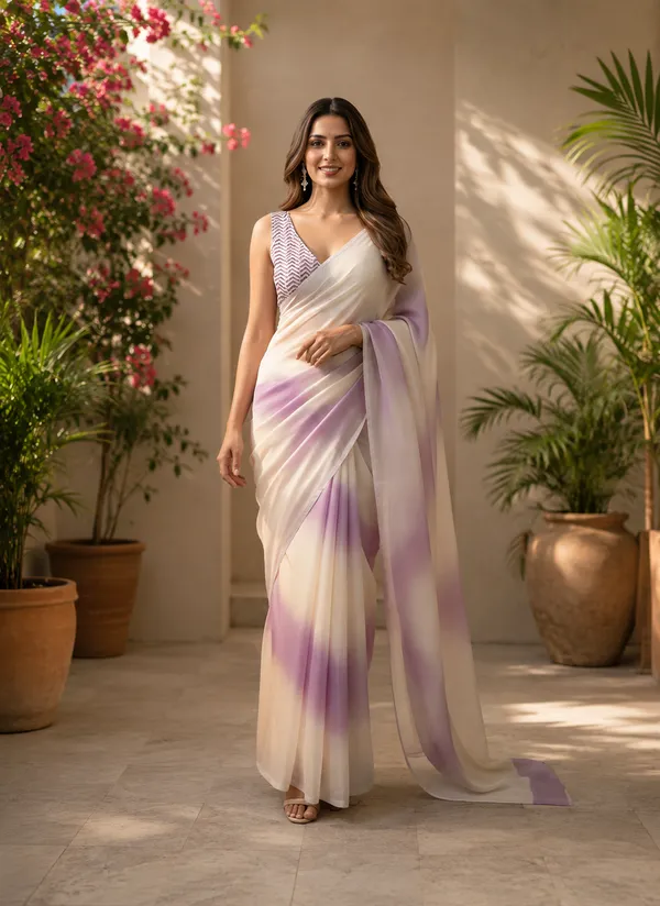 Lilac_Fendy_Chiffon_Ombre_Saree_With_Blouse_For_Women
