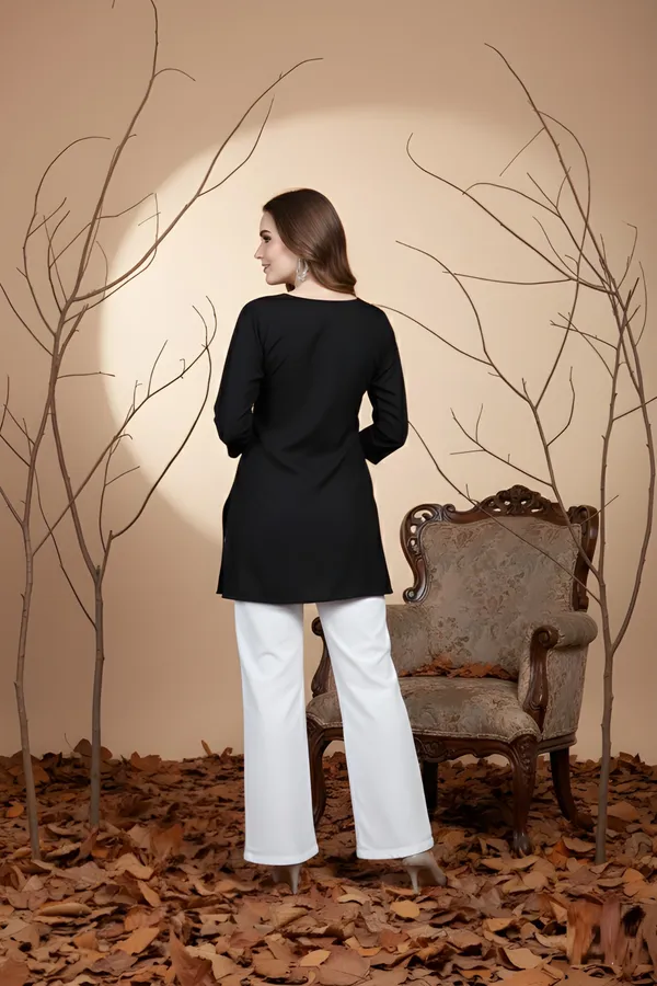 Black_Casual_Rayon_Office_Wear_Tunic