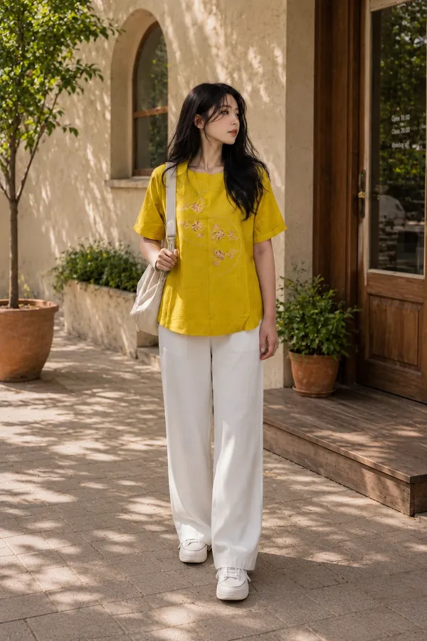 Yellow_Cotton_Relaxed_Fit_Embroidered_Top_For_Women