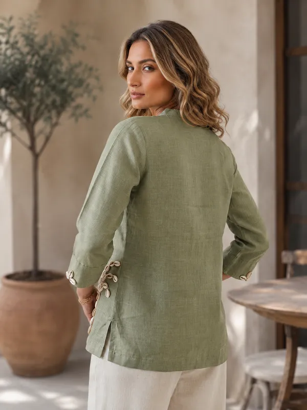Green_Linen_Cotton_Relaxed_Fit_Shirt_For_Women