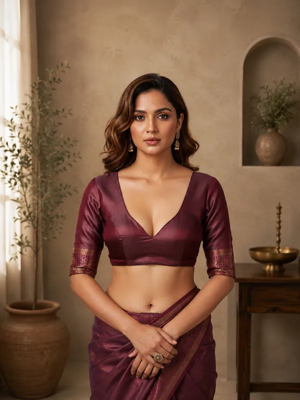 Maroon_Banarasi_Silk_Woven_Jacquard_Saree_For_Women