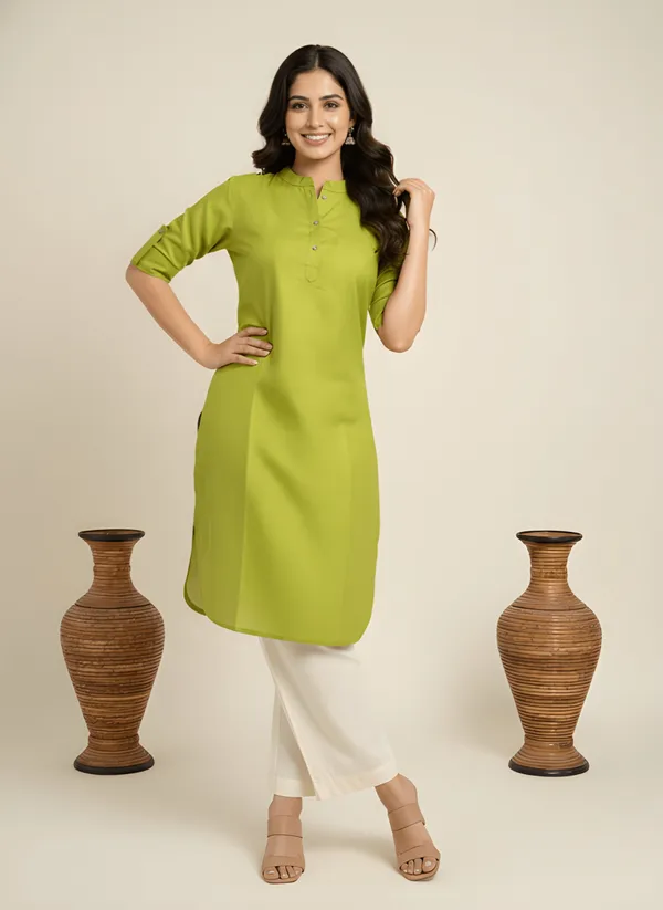 Elegant_Lime_Green_Straight_Kurti_for_Women