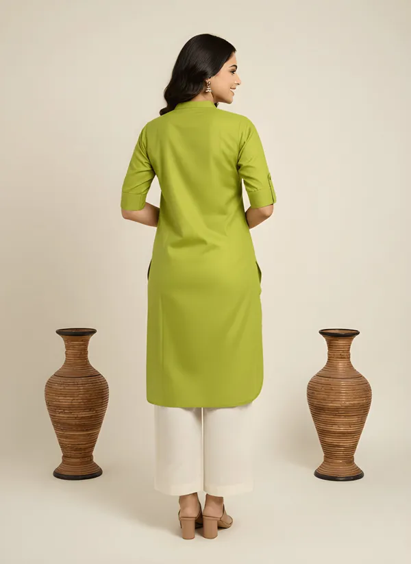 Elegant_Lime_Green_Straight_Kurti_for_Women
