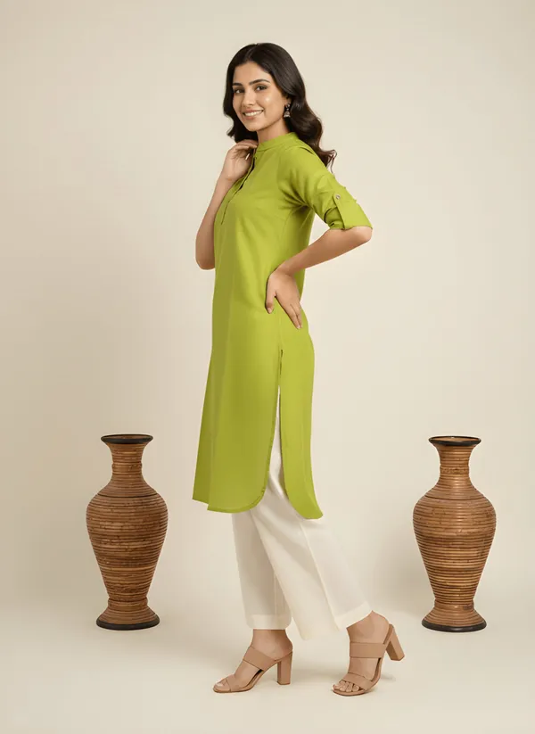 Elegant_Lime_Green_Straight_Kurti_for_Women